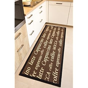 Andiamo Küchenläufer im Coffee Design-Kurzflor Läufer aus 100% Polyamid