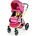 i-Safe System - Mea Lux Trio Travel System Pram & Luxury Stroller 3 in 1 Complete With Car Seat + Rain Covers+ Bag