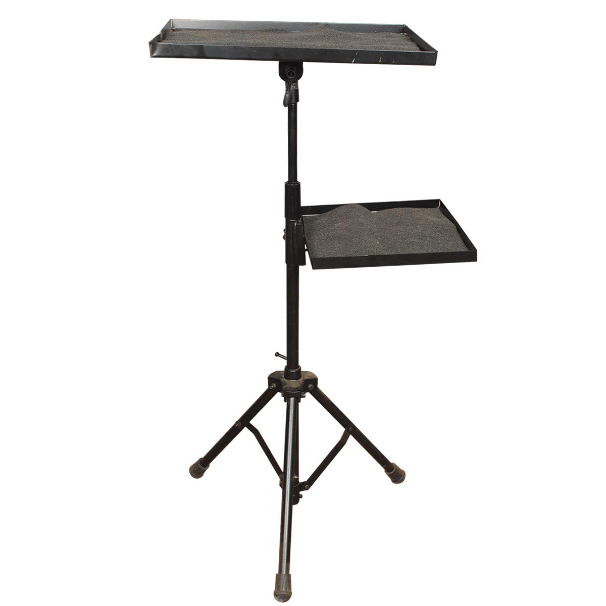 MOIZ Universal Laptop and Projector Floor Stand with Two Holding Tray 4-6 Feet Adjustable (Upper Tray is Tiltable, Color : Black)