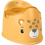 FISHER-PRICE Leopard-Töpfchen - Übungssitz, niedriger Sitz, süßes Leopardengesicht, einfach zu haltende Griffe, integrierter 