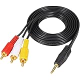 Greluma Câble adaptateur 3,5 mm vers 3 RCA, câble de sortie audio vidéo AV 1/8" TRRS vers 3 RCA mâle pour TV, smartphones, MP