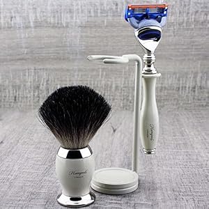 Haryali London 5 Edge Razor With Black Badger Hair Shaving Brush and Stand Perfect Shaving Kit For Mens - Image 3