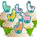 Produktbild 12 x Vorgeschnittene und Essbare Aufrecht Stehende Lamas Kuchen Topper (Tortenaufleger, Bedruckte Oblaten, Oblatenaufleger)