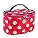 JACKY Dot Series Portable Multi Functional Cosmetic Bag (Watermelon Red)