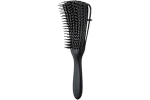 Daletu Brosse Démêlante, Hair Detangler Peigne de Pieuvre en Plastique intégré Pour Afro America Texturé 3a à 4c Kinky Wavy Wet Dry Cheveux Longs et Bouclés épais (Noir)