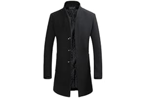 YOUTHUP Abrigos para Hombre Sobretodo de Invierno de Lana Trenca Abrigo Slim Fit Chaqueta