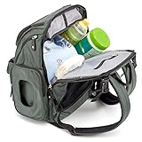 Evecase Premium Wasserfest Baby Wickelrucksack mit Wickelunterlage, Isoliertasche, Trolleyschlaufen – Militärgrün - 5