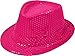 Pailletten Hut Glitzer Kappe Sylvester Karneval Party 11 Farben (Pink)