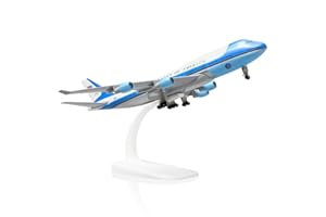 QIYUMOKE Boeing 747 Air Force One 1/300 Modello di aeroplano in metallo diecast con supporto in lega Display Airliner Kit da collezione per il regalo degli appassionati di aviazione