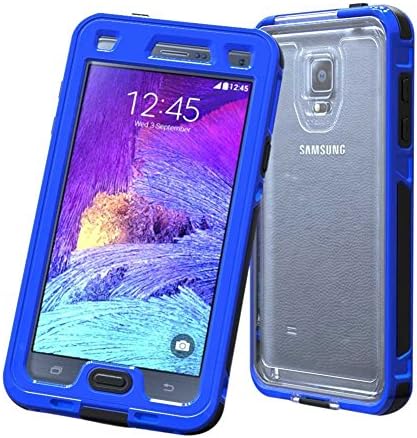 KLIVE Samsung Galaxy Note 4 Waterproof Cas Dust Proof Snow Proof Shock Proof Case with Screen Protector Heavy Duty Protective Carrying Cover Case for Samsung Galaxy Note 4 (Blue)