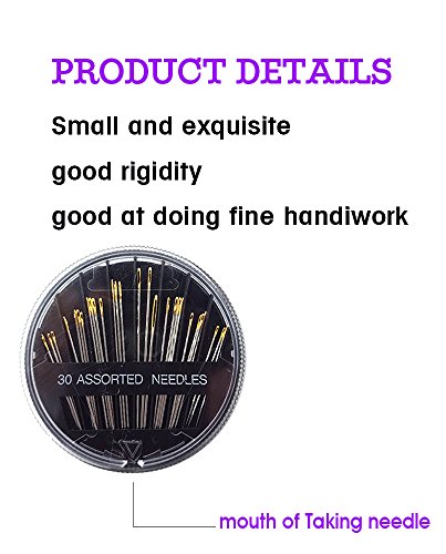 Hand Nähnadeln Handnähnadeln Nähnadelset 3 Kästen 30 verschiedene, DIKETE® Nähnadeln Stick Set + Bandmaß + Fingerhut + Nadeleinfädler - 2
