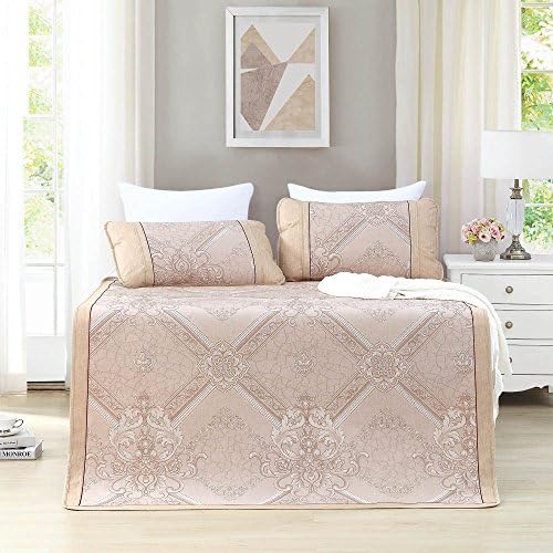 Mattress Pads Natural Mat Bamboo Mat 1.8m Bed Fold Air Conditioning Mats 1.5 Students Bamboo And Rattan Double-sided Ice Silk Pillowcase Wooden Mat  Front And Rear Dual-use ( Color : 01 , Size : 1.5 m (5 ft) )