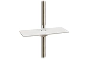 AQUAE Waterful T190229 Mensola Universale per Asta Doccia, Portasapone, Portashampoo, Salvaspazio, 25 x 10 cm, 3 adattatori, Bianco