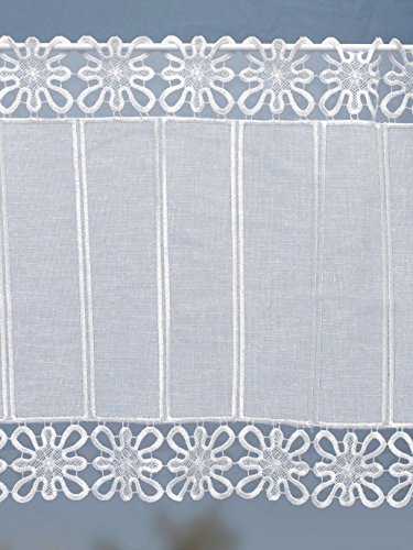 blickdiche Scheibengardine Blume HX B ca. 42x 80 cm in creme