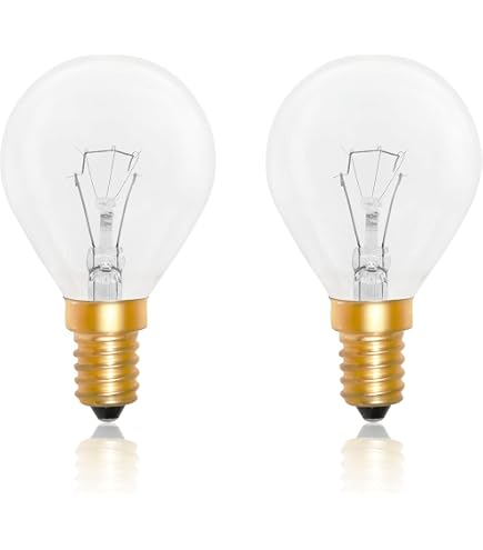 Lot De 2 Ampoules De Four E14 G45 25W - Résistantes à 300°C - Blanc Chaud 2400K - 180 Lumens - Pour Four, Micro-ondes, Hotte