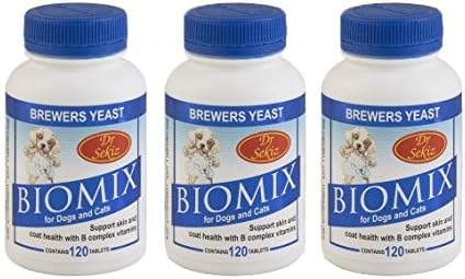 3 Biomix Brewers Yeast, Biotin, B Complex For Hair Colour And Skin Of Dogs And Cats Economy Pack 360 Tablets 1 Tablet Per 10 kg Dogs Weight