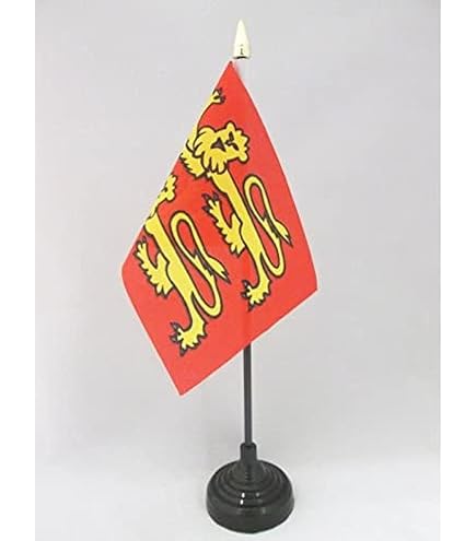 Drapeau De Table Finistère 21x14 Cm – Socle Et Hampe Plastique Noir, Polyester 100D, Pour Intérieur