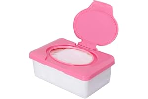 Junhouse Wet Tissue Case Baby Nappy Wipes Storage Box Dispenser Holder Home Office Travel Car Tissue Holder (Pink)