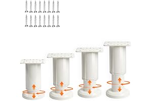 Aoyfuwell 4 st möbelfötter justerbara, vita 8–12 cm höjdjusterbara fötter