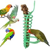 Longitud aproximada: 25 cm. HuhuswwBin - Comedero en Espiral portátil para Colgar pájaros, Loro, Comida y Frutas, Juguete para Escalada