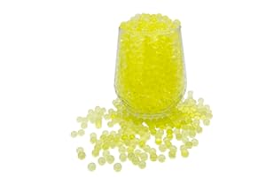 KONFEN Water Beads 20000Pcs Water Gel Soil, Yellow Water Balls Jelly Crystal Beads Gel Ball Water Absorbing Beads for Vases, 100g 7-8mm Vase Fillers for Home Decorations (Yellow)