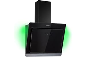 Klarstein Dunstabzugshaube 60cm, Abluft-Dunstabzugshaube, Abzugshaube mit Kohlektiv-Filter, Dunstabzug mit 563m³/h Luftstrom, Wandhauben für Küche mit RGB-LEDs, Leise Dunstabzugshauben 60 cm