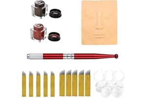 HEALLILY 1 Juego de Microblading de Cejas Kit de Máquina de Kit de Agujas Microblading Lápiz Manual para de Cejas Maquillaje Permanente