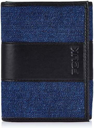 French Connection Navy Denim and Black Men's Wallet (TR2AM-NAVY Denim/Black)