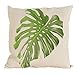 Produktbild Rechoo Dekorative Kissen Kissenbezug Grün Blatt Bedrucken Kissenhülle Sofa Polyester Leinen für Zuhause Auto Cafe 45 x 45cm #4