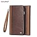 Price comparison product image iPhone 6,6s Wallet Case, QIALINO Stylish Genuine Leather Flip Cover, with Magnetic Closure and Card slot holder & Cash Pocket for 4.7" Apple iphone6, 6s