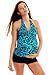 Maternity Pregnancy Tankini (1040H-f3002)Turquoise/Brown, Hotp. Black, size - 16