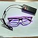 Produktbild BADASS SHARKS EL Wire LED Light Up Shutter Shaped Glasses for Rave Costume Party Leuchtbrille (lila)