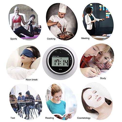 KWOKWEI Digitaler Küchentimer, Kurzzeitmesser Küche/Eieruhr mit LCD-Bildschirm, Elektronischer Timer/Magnetisch Timer mit Alarm & Countdown Funktion für Kochen, Backen, Studieren, Sport, Spielen - 7