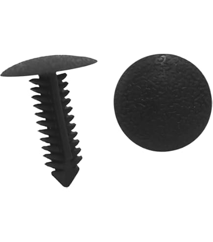 Clip Di Fissaggio Per Auto 6mm - Set Da 50, Plastica Nera, Per Pannelli E Rivestimenti