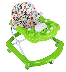 Odelee Height Adjustable Musical Baby Walker with Lights and Music for Baby boy and Baby Girl (Green)