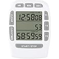 Azonee Digital Kitchen Triple Timer, Count-down & Count-up Tracking, Loud Buzzer Reminder, Magnetic Timer with Big Digits and Back Stand for Cooking, Meeting, Classroom, Studying, Exercising (White)
