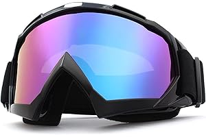 ZUMLLOMA Gafas Motocross, Unisex Gafas e Esqui, UV Protección Antivaho Antipolvo Lente Antirrayas, Ajustable Gafas Ski para Deportes ai Aire Libre, Motocros, MTB Enduro, Escalada, Esqui Esperar