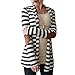 Produktbild Damen Striped Langarmshirt Strickjacke Kimono Cardigan Cover Up Patchwork Outwear Lang bolero Jacke Mantel (M)