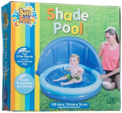 Sun &amp; Fun Shade Pool 135cm x 114cm x 76cm Blue Paddling Pool or Ball Pit Toy