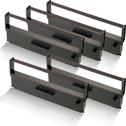5x kompatibles Farbband - Nylonband schwarz für Epson TMX-930 TM-H-5000 TM-H 5000 II TM-H 5000 P TM-U 590 TM-U 925 TM-U 930 TM-U 930 II TM-U 950 TM-U 950 P Schriftband BK