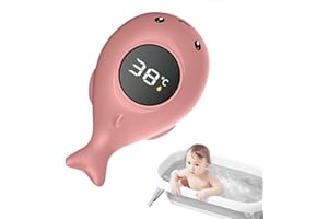 HOEMUDY Baby Bath Water Thermometer, Floating Toy Digital LED Bathtub Thermometers, Water Thermometer Baby, Baby Bathtub Thermometer, Bath Thermometer Newborn,Floating Digital LED Bathtub Thermometer (Pink)