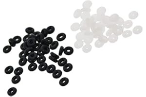 freneci 100x Clip en Caoutchouc Charms Bouchon De Sécurité Perles Fit Bracelets De Chaîne De Charme - Noir + Clair, 5x2mm