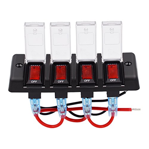 TurnRaise 4-bit interrupteur de puissance disjoncteur de surcharge de tension de protection 16 a rouge (4 bits)