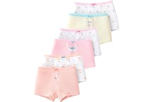 LeQeZe 6 Pezzi Mutandine Bambina Ragazza per Bambini Mutande di Cotone Ragazze 2-11 Anni