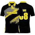 Cricket Polo Collar Sports Jersey for Men with Team Name, Name and Number Printed | Cricket t Shirts for Men Printed with Name | Cricket Jersey with My Name | DOdr1008-C01242023-C-POLO-60