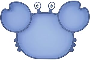 LINOWOS Novos Assiette à pour Bébé Silicone, Plaque d'alimentation Antidérapante pour Tout-petits Les Enfants avec une Forte Aspiration, Adapté au Lave-vaisselle et au Four à micro-ondes