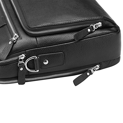 BISON DENIM Herren klassische echtes Leder Aktenkoffer Laptop Schulter Messenger Bag Business Tote