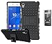 Produktbild Sony Xperia Z5(2015) Hülle mit Panzerglas,TPU+PC Ultra Slim Silikon Tough Rugged Dual-Layer Hardcase with Built-in Kickstand Thin Stand Case,Wasserdicht Shockproof Anti Slip Stoßfest Protection Tasche Schutzhüllen für Sony Xperia Z5(2015) 5.2Zoll-[schwarz]+Panzerglas/Schutzfolie/Displayschutzfolie