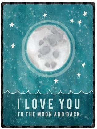 Discount 58x 80 (Large) Cotton Blankets and Throws with I Love You to the Moon and back Theme by Fleece Blanket