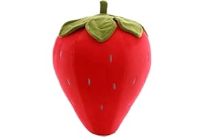 Uposao Almohada de felpa de fresa para abrazar, linda, cómoda y suave en forma de fruta, juguetes de peluche para decoración de fresa para el hogar, regalos de niños, juguetes, 25 cm